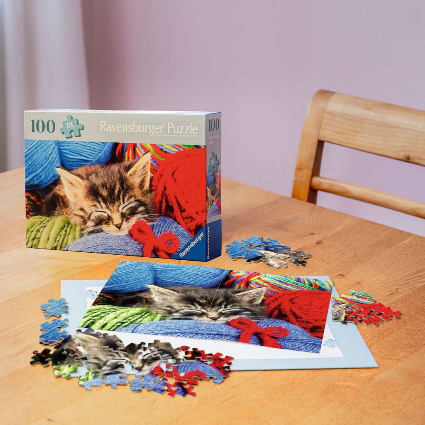 Puzzle 100 pièces - Chaton dans la laine