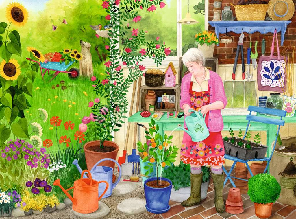 100-Teile-Puzzle - Gartenarbeit