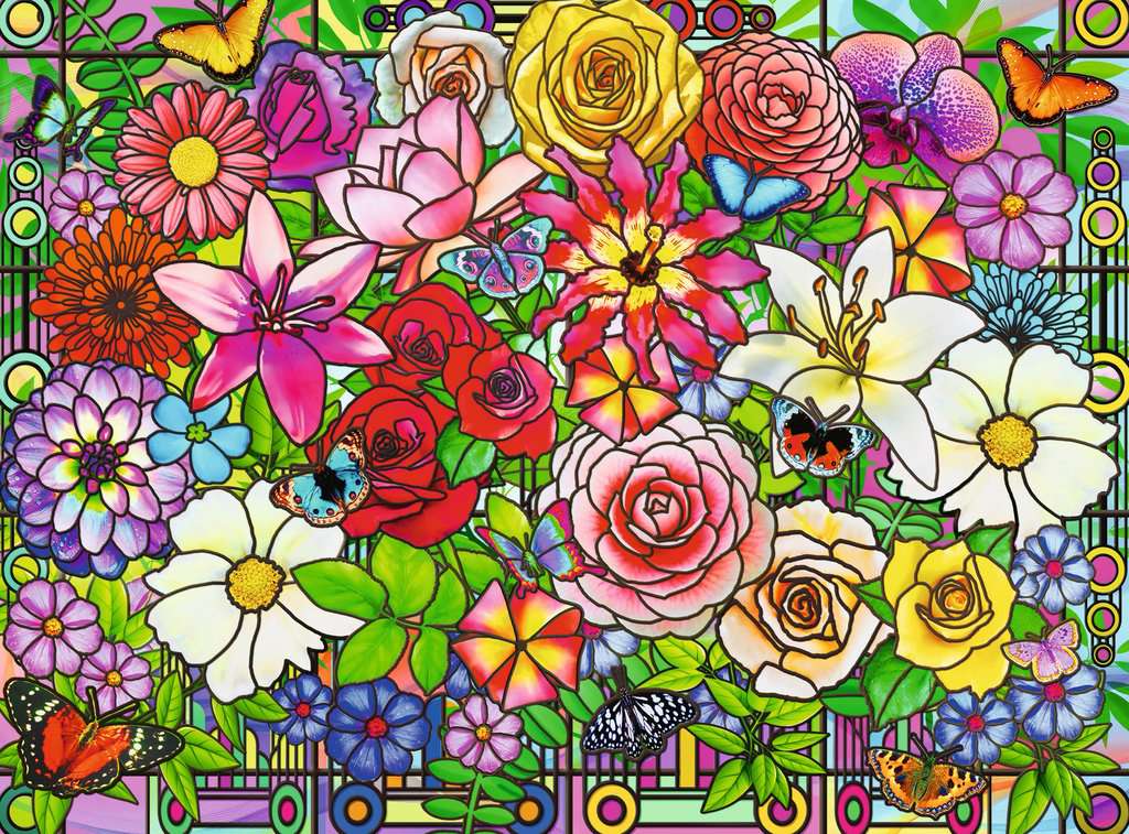 100-Teile-Puzzle - Blumen