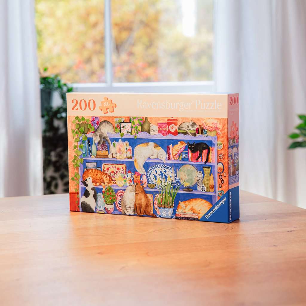 200-teiliges Puzzle – Katzen auf dem Regal