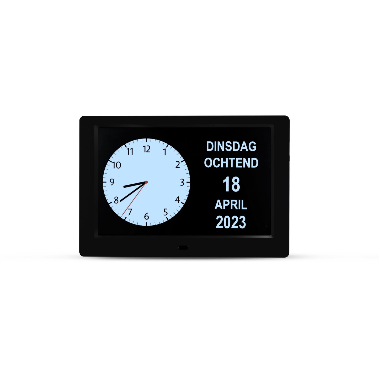 ALLY Clock 20 Black cm-Uhr mit Wochentagen, Datum und Uhrzeit