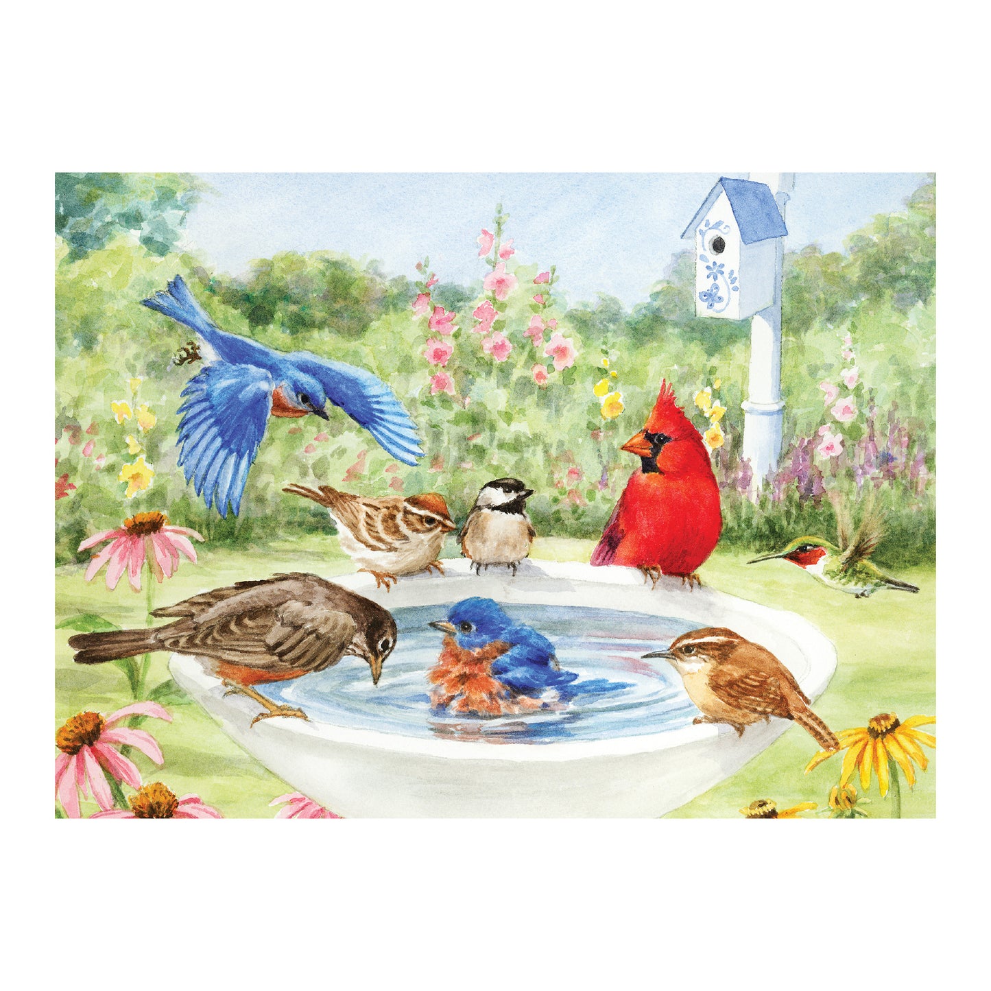 Puzzle 35 Teile - Badende Vögel