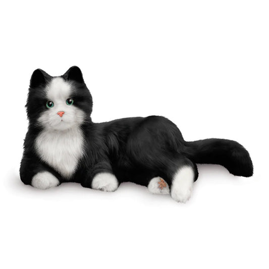 Peluche Chat Interactif pour personne âgée - Noir et blanc