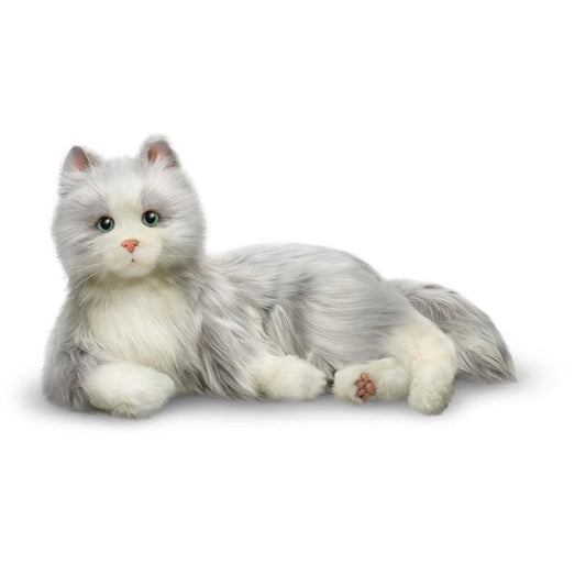 Peluche Chat Interactif pour personne âgée - Gris