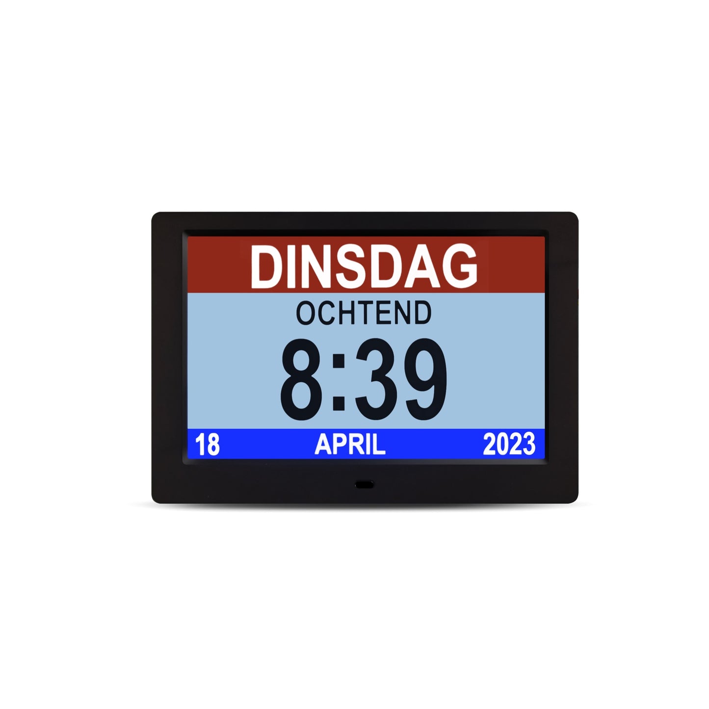 ALLY Clock 20cm Noire - Horloge avec jours de la semaine, date et heure