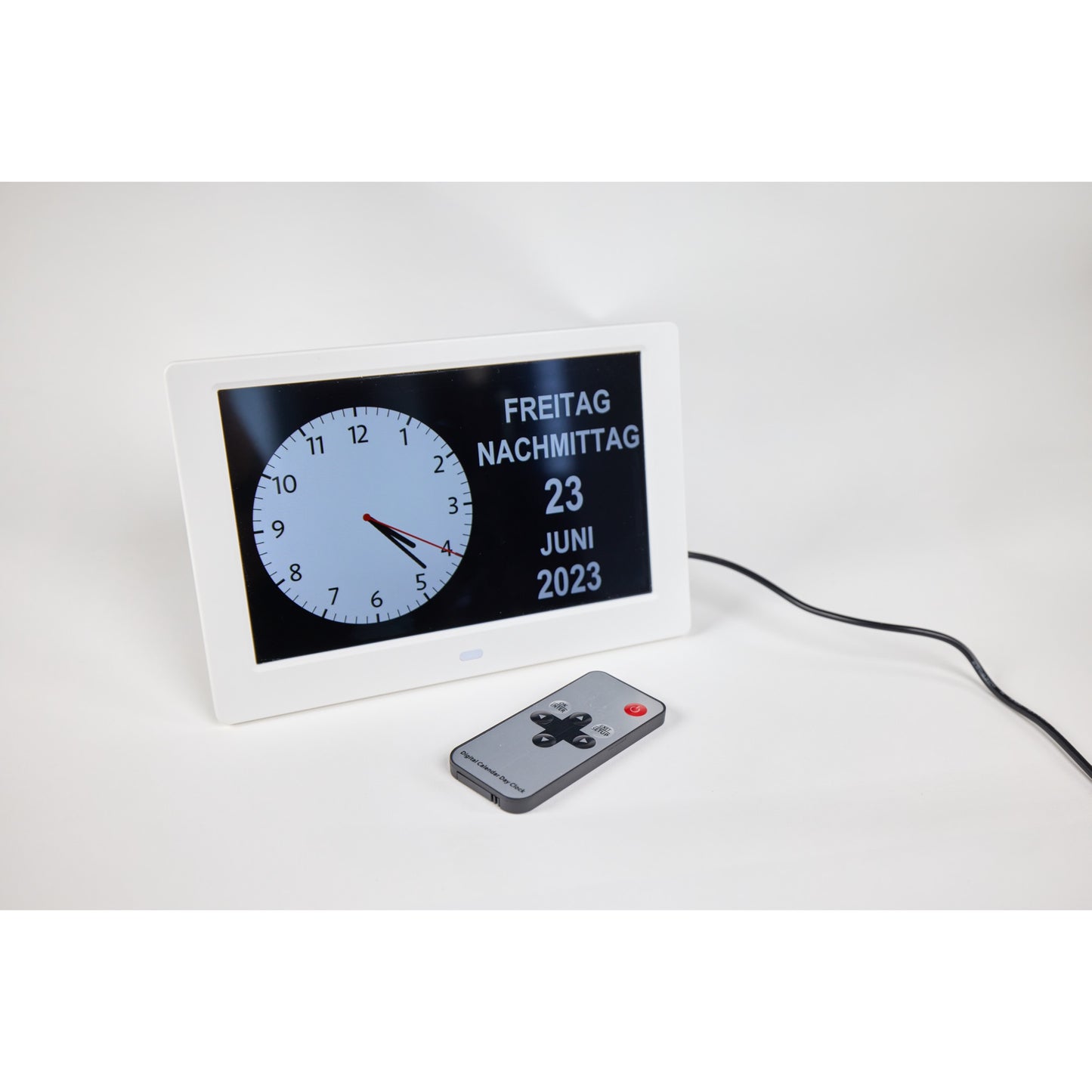 ALLY Clock 20cm Blanche - Horloge avec jours de la semaine, date et heure