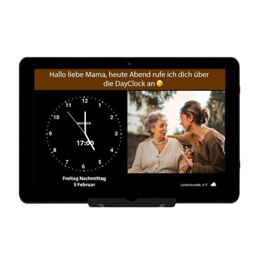 DayClock Generations 10 Noire - Horloge avec jours de la semaine, date et heure, agenda et vidéo