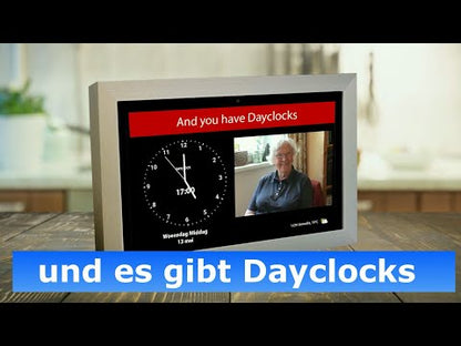 DayClock 10-Duo - Blanche - Horloge avec jours de la semaine, date et heure, agenda et vidéo