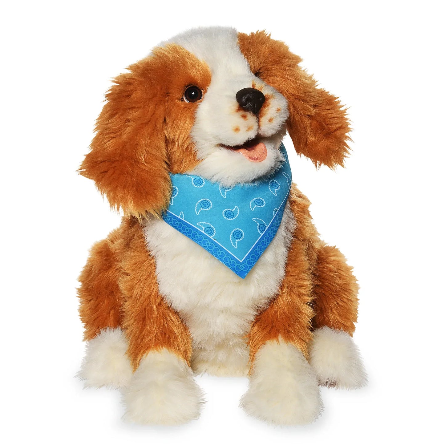 Interactive Dog Plush for Seniors - Brown and White