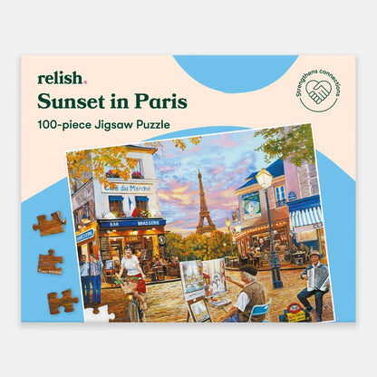 100-teiliges Puzzle - Sunset in Paris