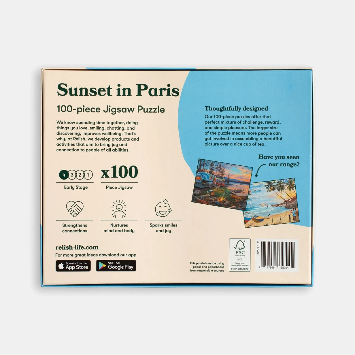 100-teiliges Puzzle - Sunset in Paris