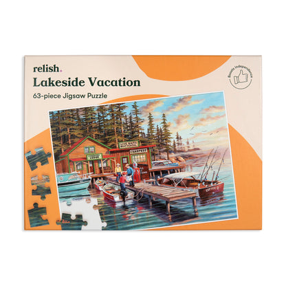 63 piece jigsaw puzzle "Lakeside Vacation"
