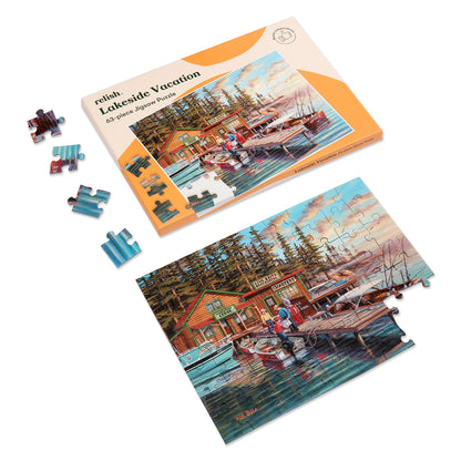 63 piece jigsaw puzzle "Lakeside Vacation"